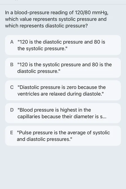 A timed exam-format question in the app: a biology item with five options and the exam clock running