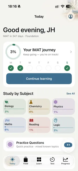 Today in Mito: your IMAT journey, Continue learning and your progress in each subject